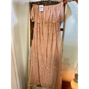 Strapless lace boho dress (long)